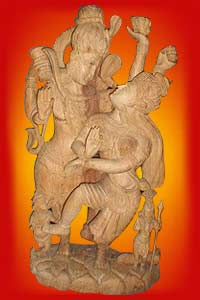 Wooden Shiv Parvati